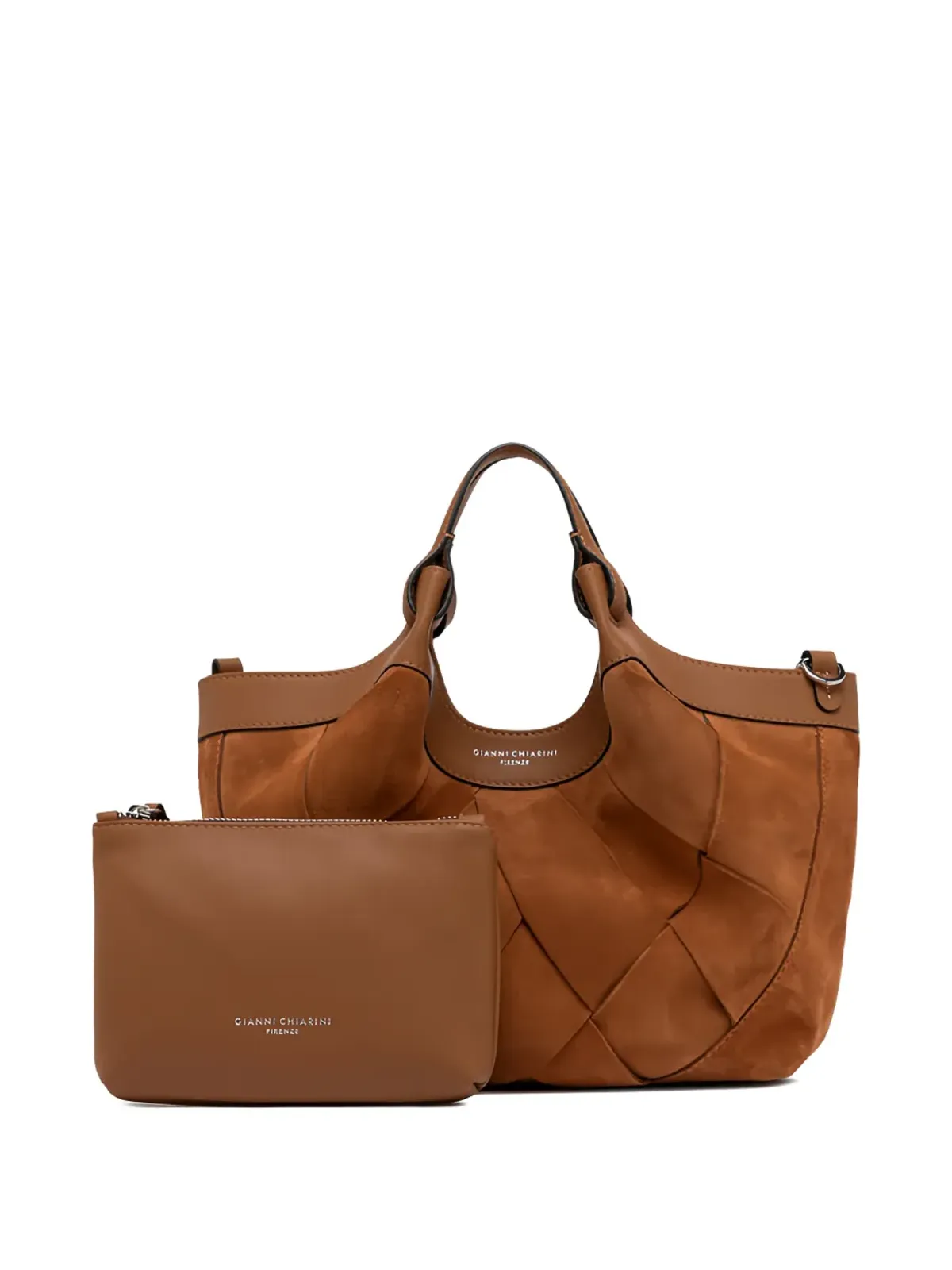 GIANNI CHIARINI ドゥア ウーブンレザー ショルダーバッグ - 画像5