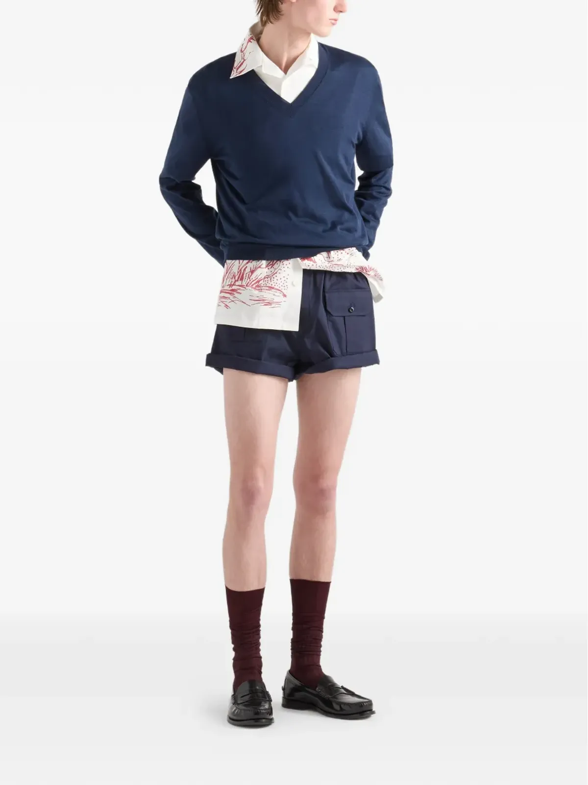 Prada エラスティックウエストカーゴショーツ - ブルー - 画像2