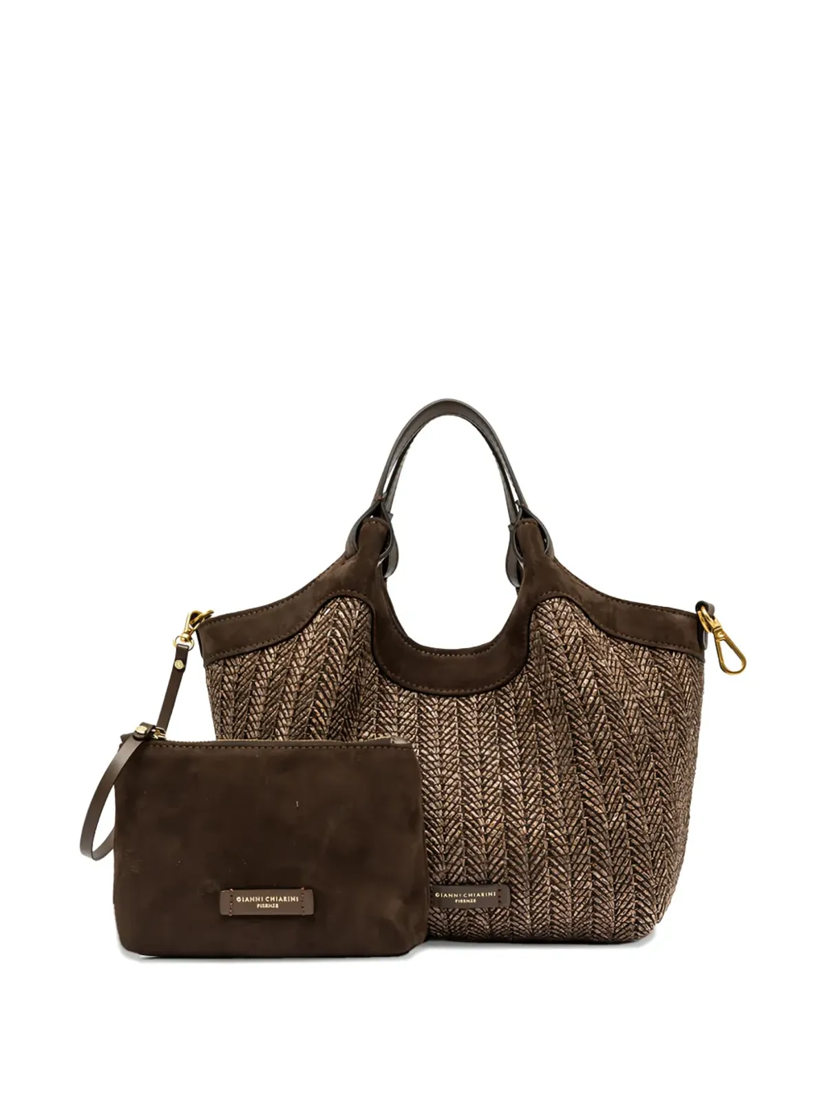 GIANNI CHIARINI Dua woven shoulder bag - Brown - 画像4