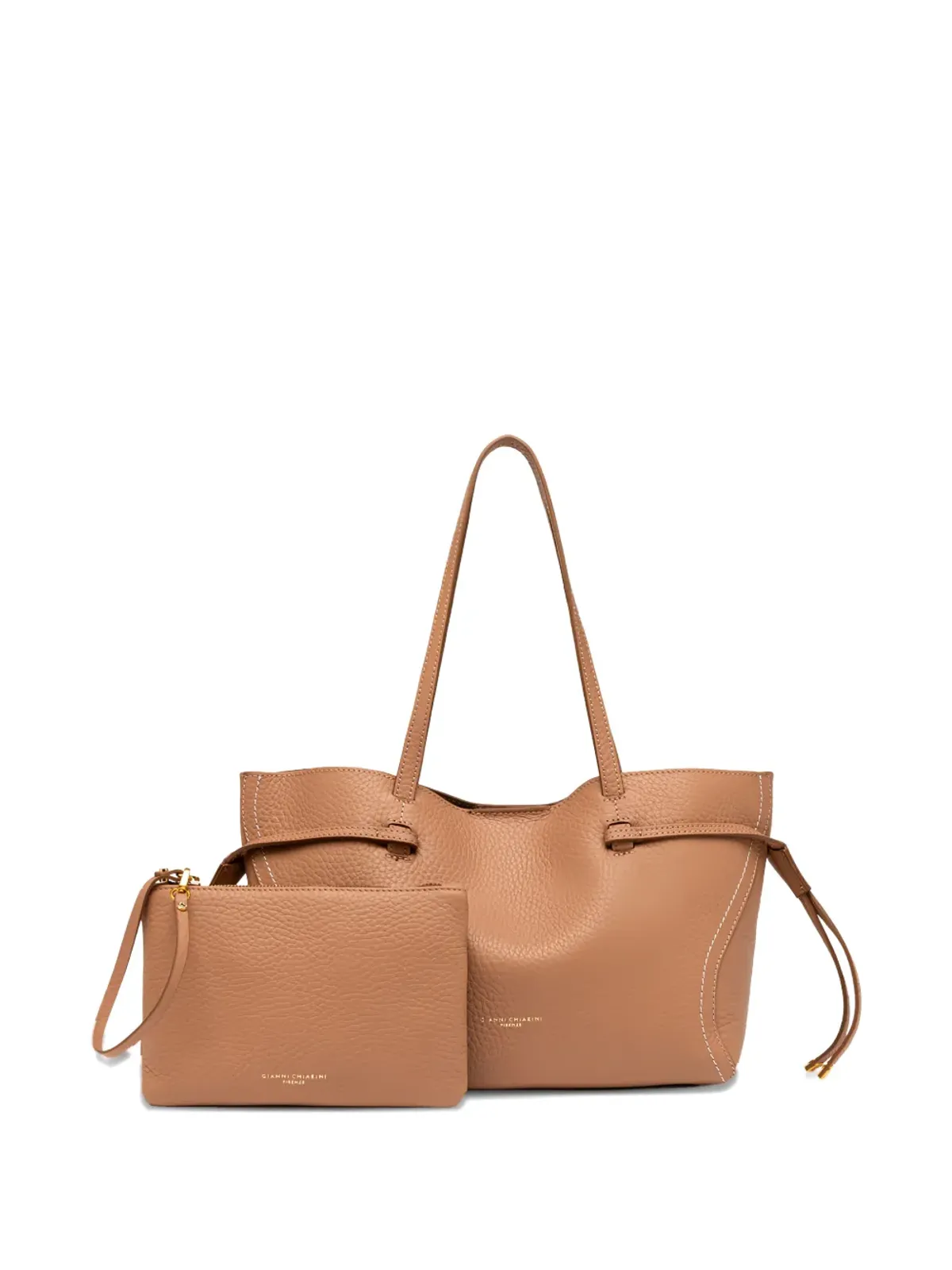 GIANNI CHIARINI サイドドローストリングオープントップ トートバッグ - 画像4