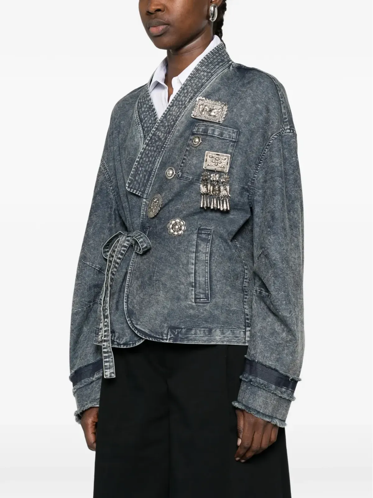HUI MILANO エンベリッシュドデニムジャケット - 画像3