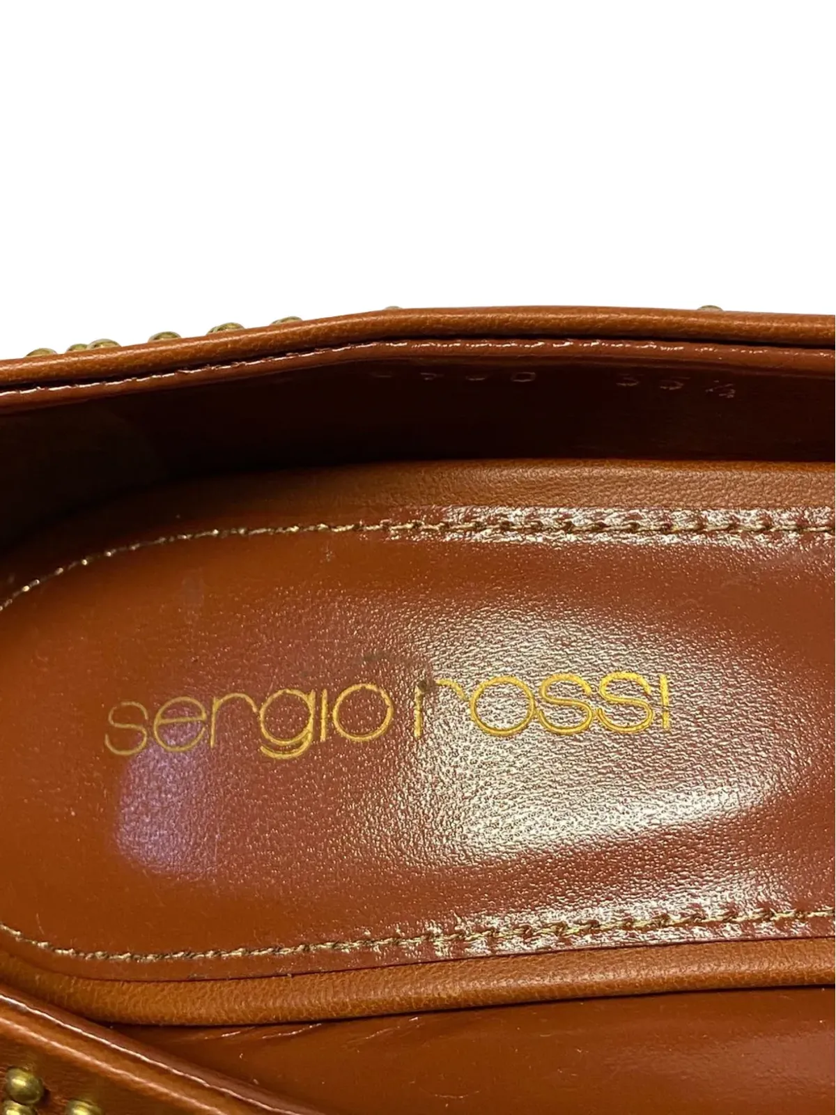 Sergio Rossi Vintage スタッズ付きレザーヒール - 画像5