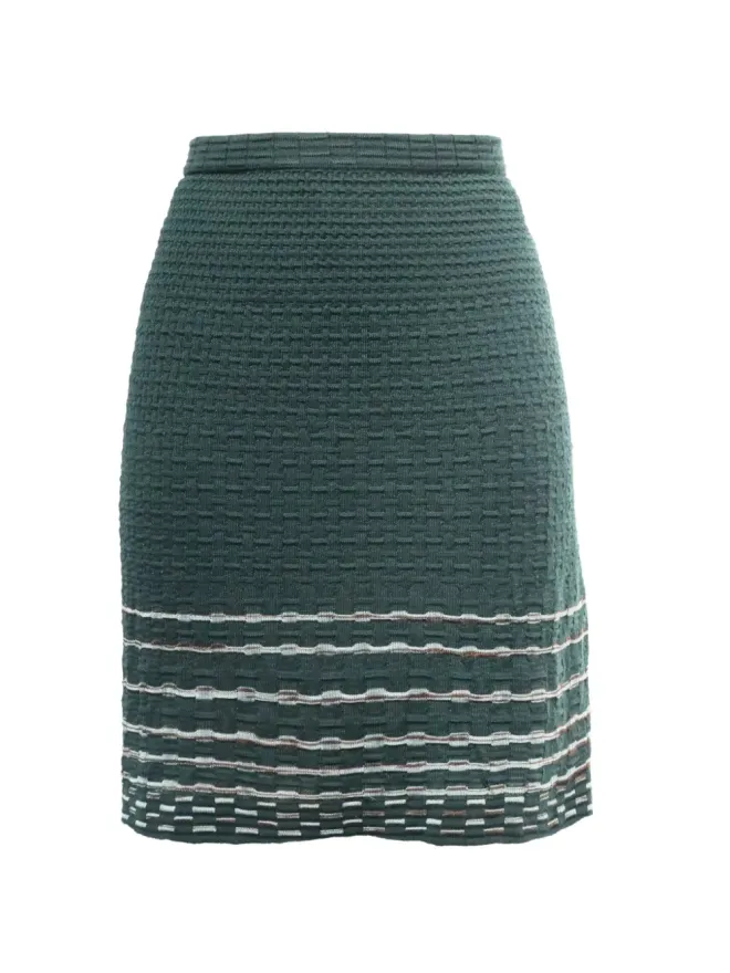 Missoni Pre-Owned Missoni Vintage ストライプディテール ミニスカート - Greenの商品画像