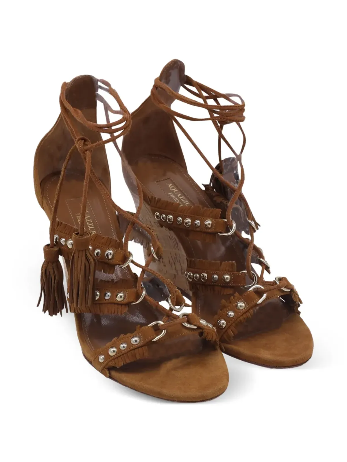 Aquazzura タッセルディテール ウェッジヒール サンダル - ブラウン - 画像2