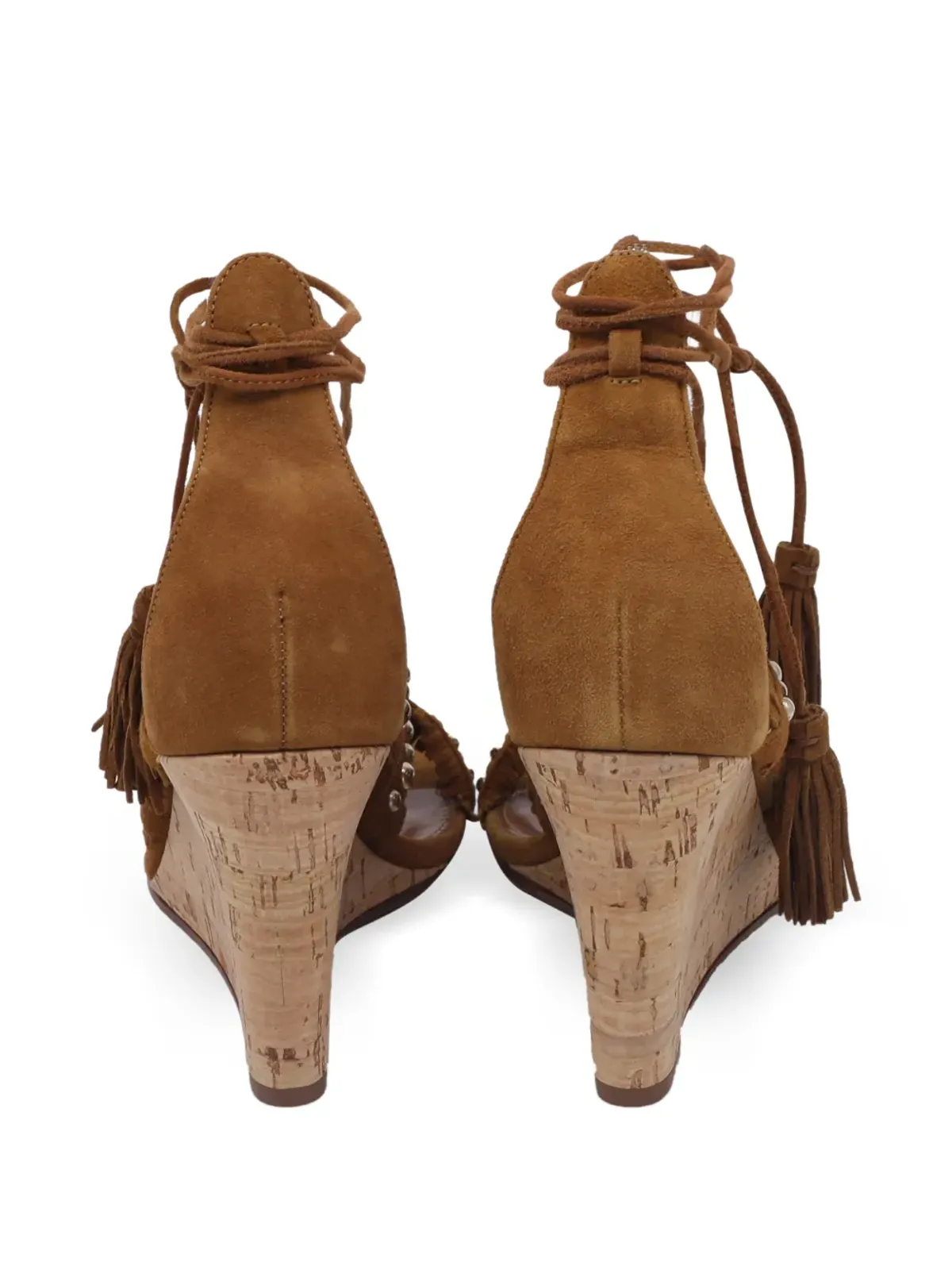 Aquazzura タッセルディテール ウェッジヒール サンダル - ブラウン - 画像3