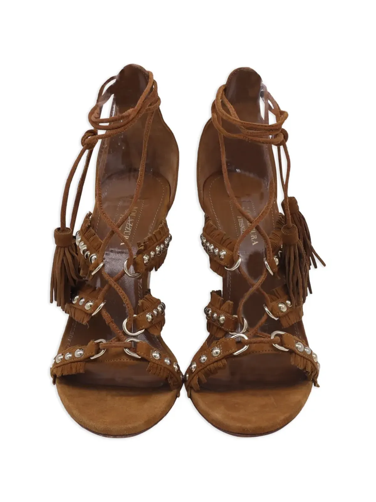 Aquazzura タッセルディテール ウェッジヒール サンダル - ブラウン - 画像4
