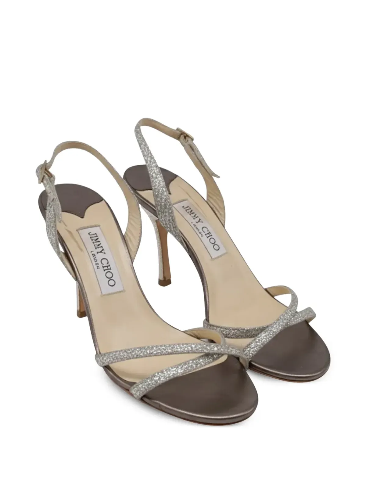 Jimmy Choo Pre-Owned グリッター付きスリングバックサンダル - 画像2