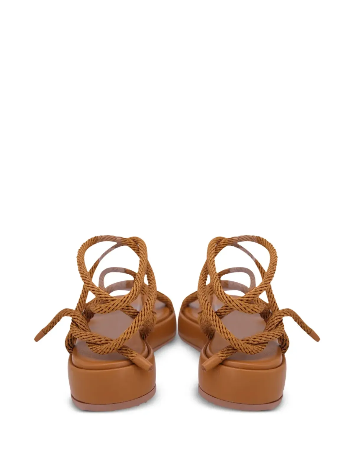 Gianvito Rossi ロープレースアップサンダル - ブラウン - 画像3