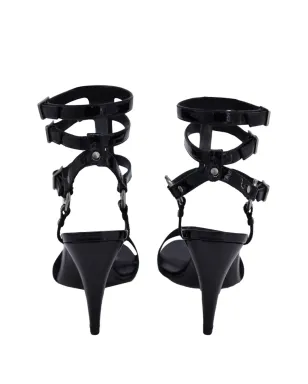 Saint Laurent Pre-Owned ケージストラップサンダル（ブラック） - サムネイル3