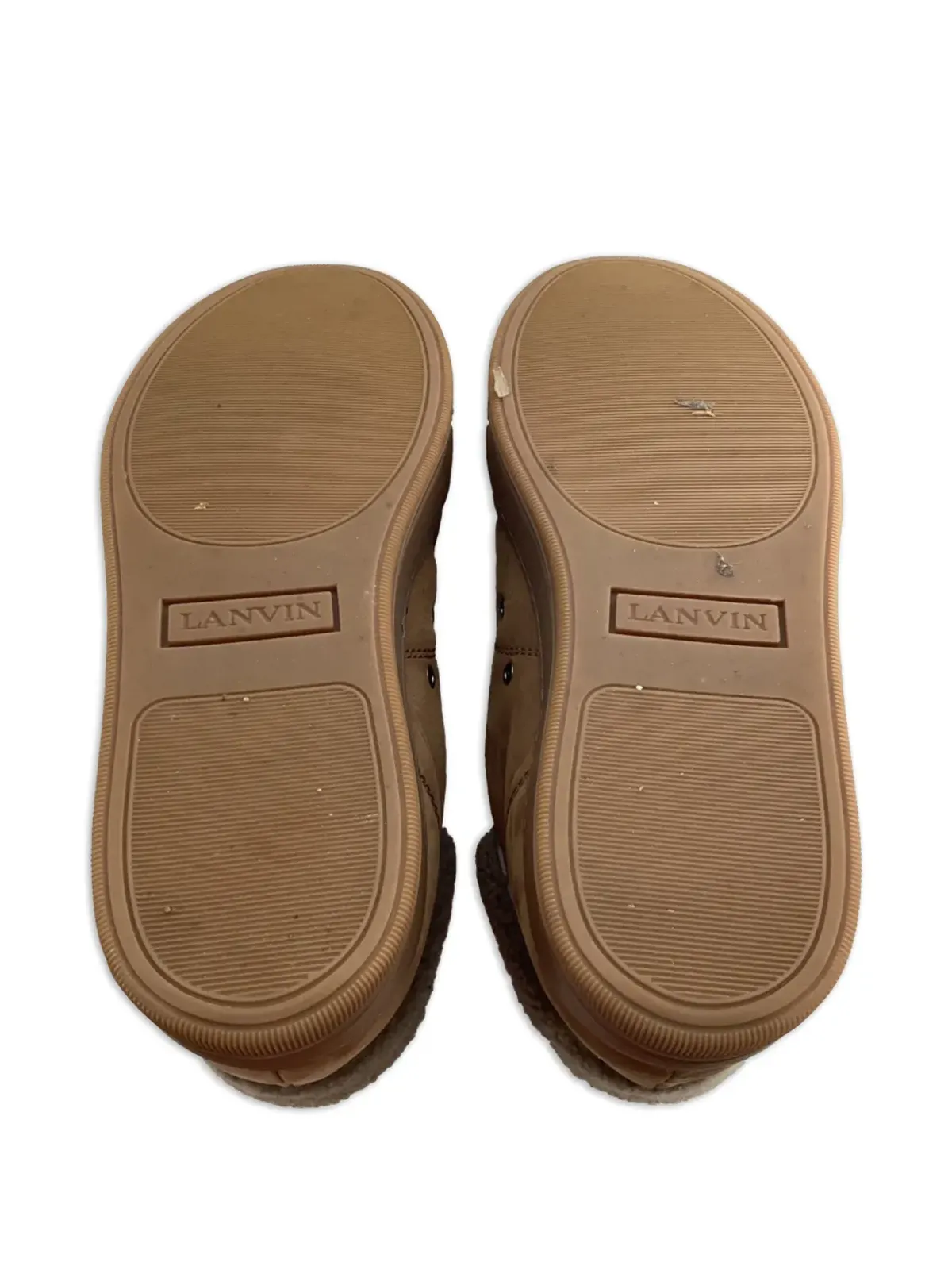Lanvin Pre-Owned シアリングレースアップスニーカー - ブラウン - 画像4
