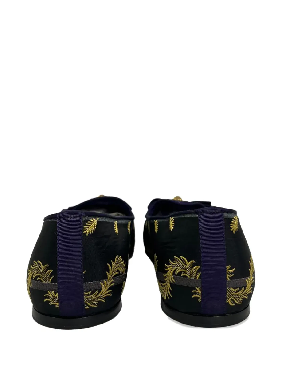 Gucci ビンテージ 刺繍アッパーローファー（ブラック） - 画像5