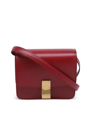 Celine Pre-Owned クラシックボックス レザー ショルダーバッグ レッド - サムネイル1