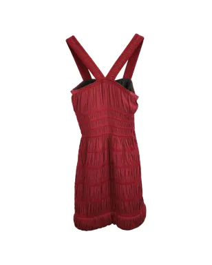 Alaïa Pre-Owned スクエアネック・スモックドレス - レッド - サムネイル2