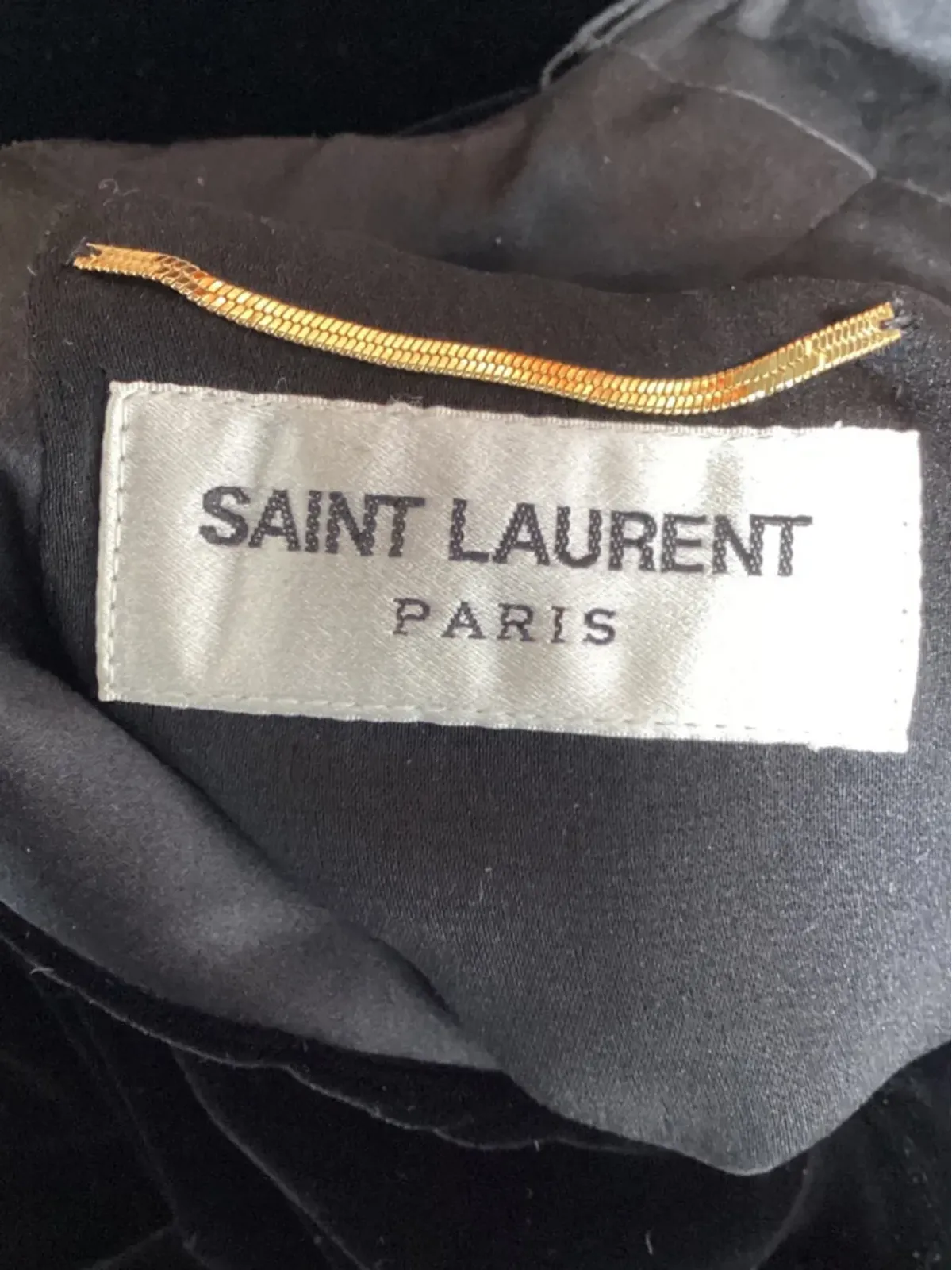Saint Laurent ビンテージ ベルベット ドレープ ミニドレス（ブラック） - 画像4