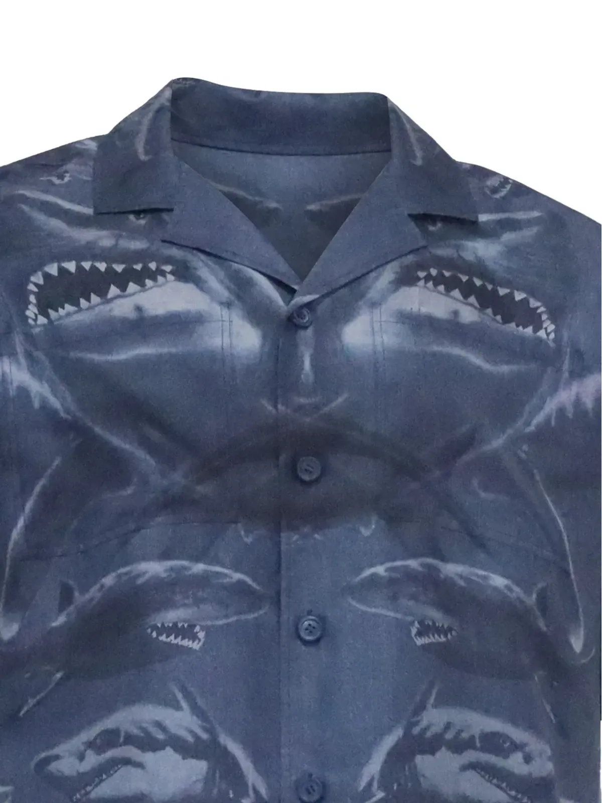 Burberry Pre-Owned シャークプリント半袖シャツ - ブルー - 画像4