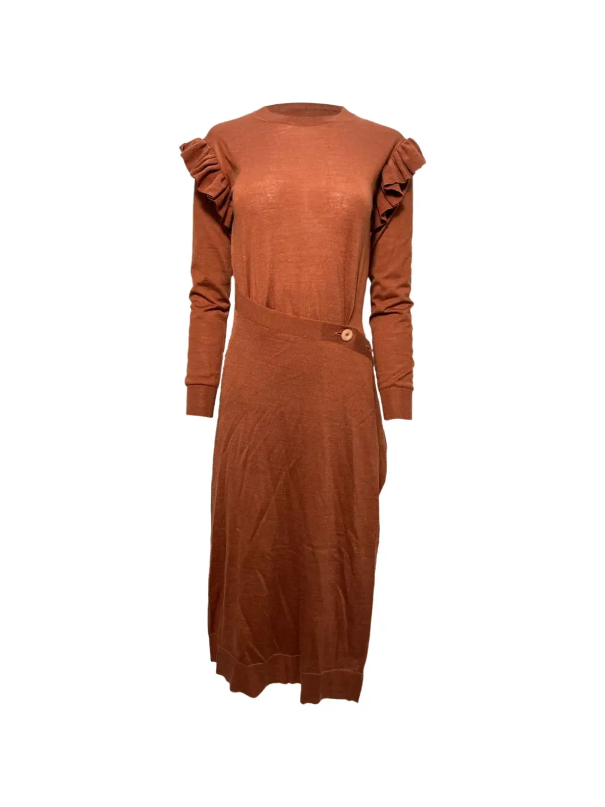Ulla Johnson レオ ラッフルディテール ミディドレス - ブラウン - 画像1