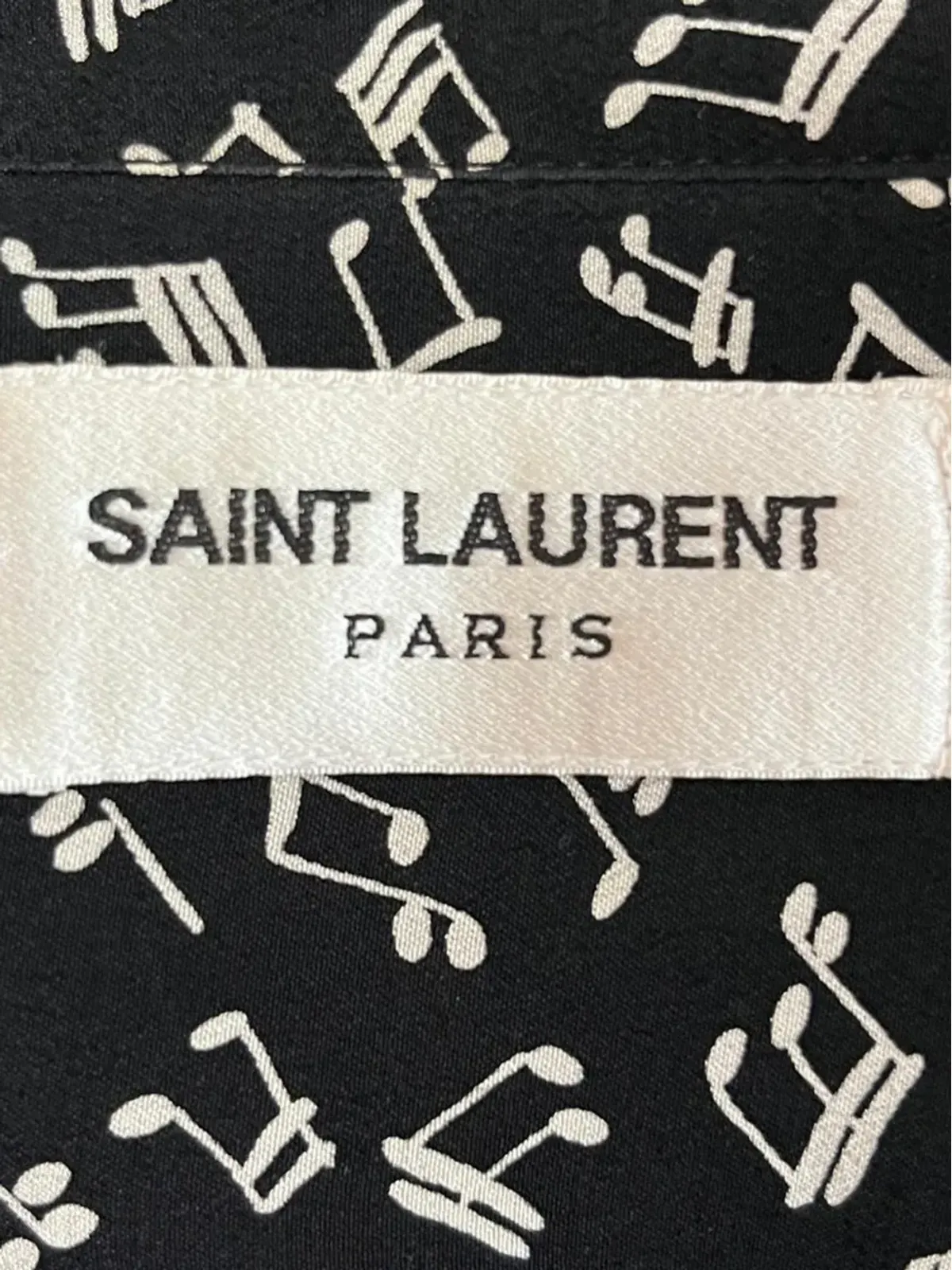 Saint Laurent Pre-Owned プリント柄長袖シャツ（ブラック） - 画像5