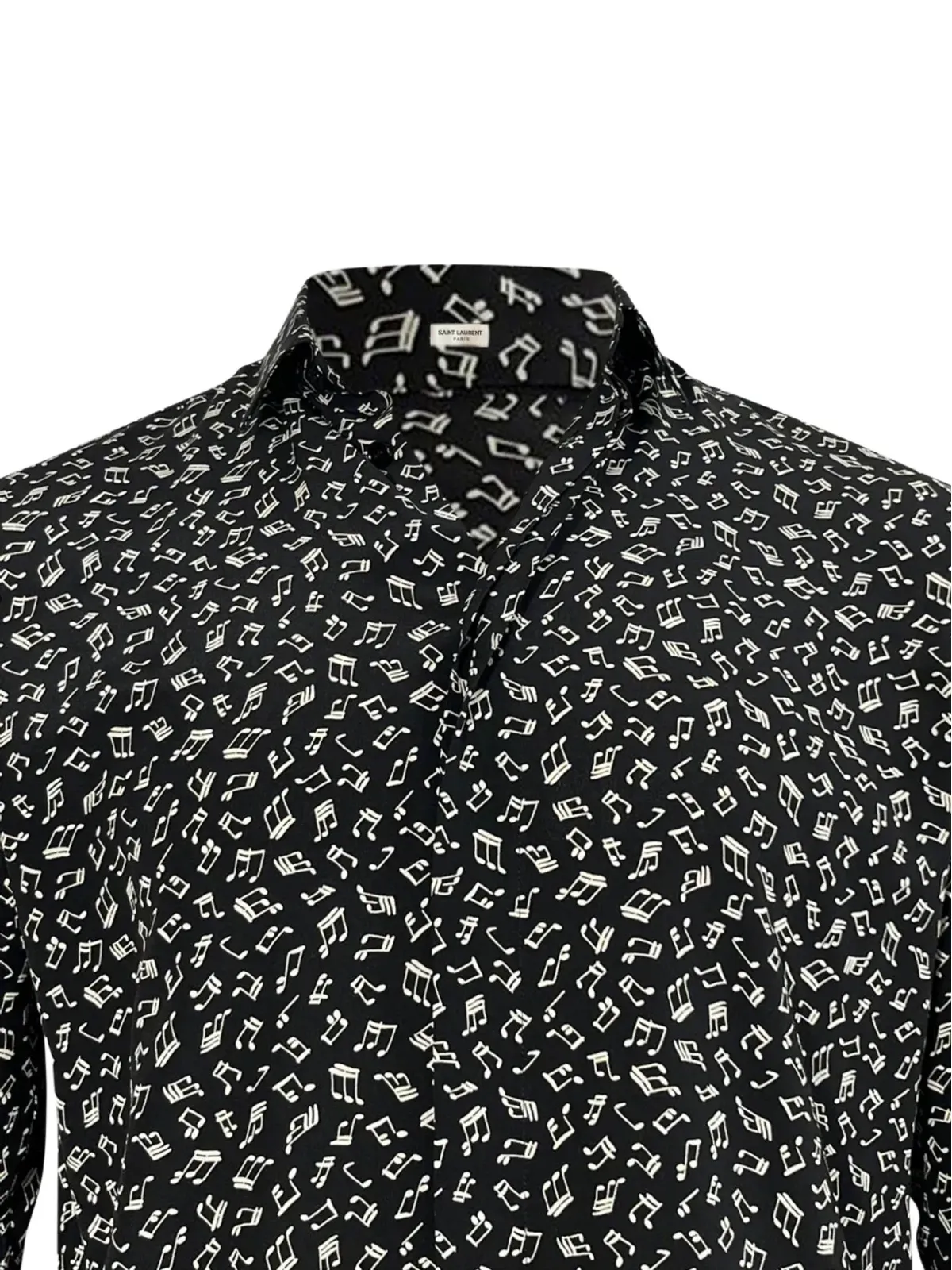 Saint Laurent Pre-Owned プリント柄長袖シャツ（ブラック） - 画像4