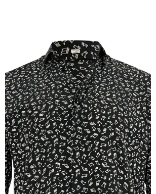 Saint Laurent Pre-Owned プリント柄長袖シャツ（ブラック） - サムネイル4