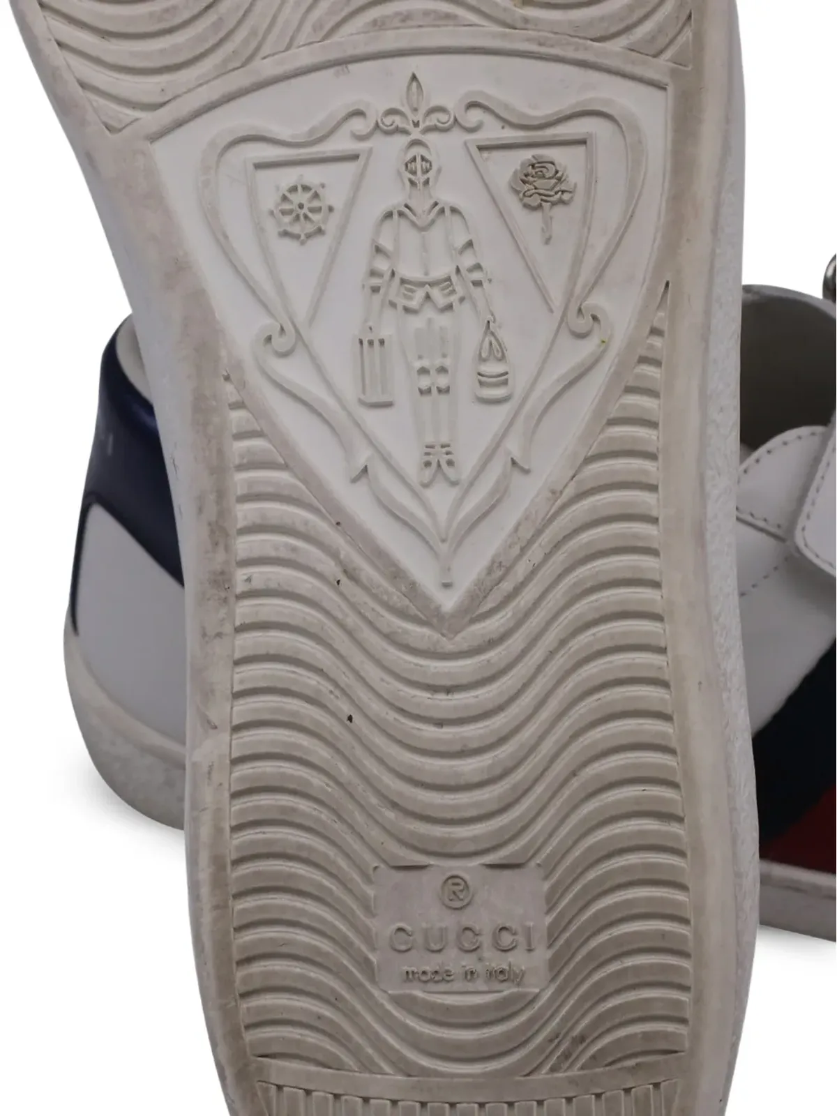 Gucci Pre-Owned ストラップレザー スニーカー（ホワイト） - 画像5