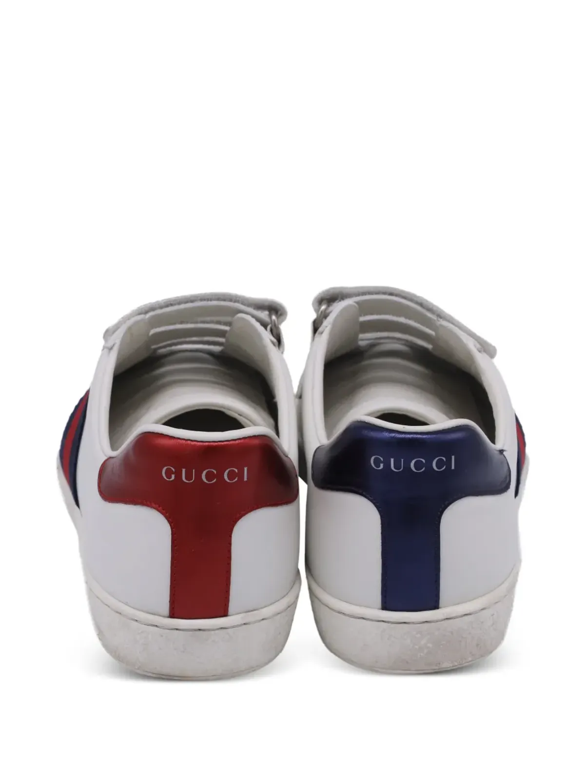 Gucci Pre-Owned ストラップレザー スニーカー（ホワイト） - 画像3