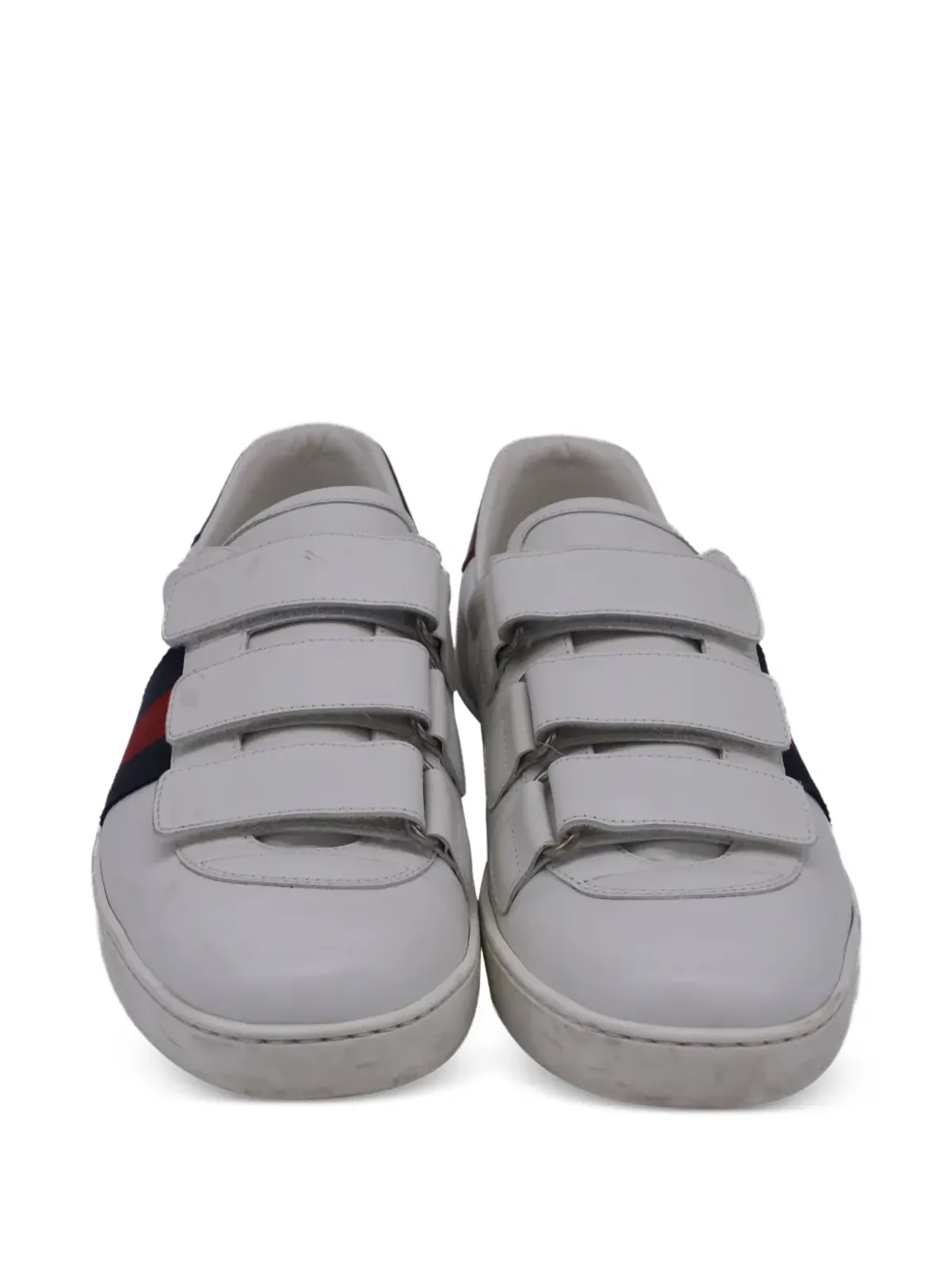 Gucci Pre-Owned ストラップレザー スニーカー（ホワイト） - 画像4