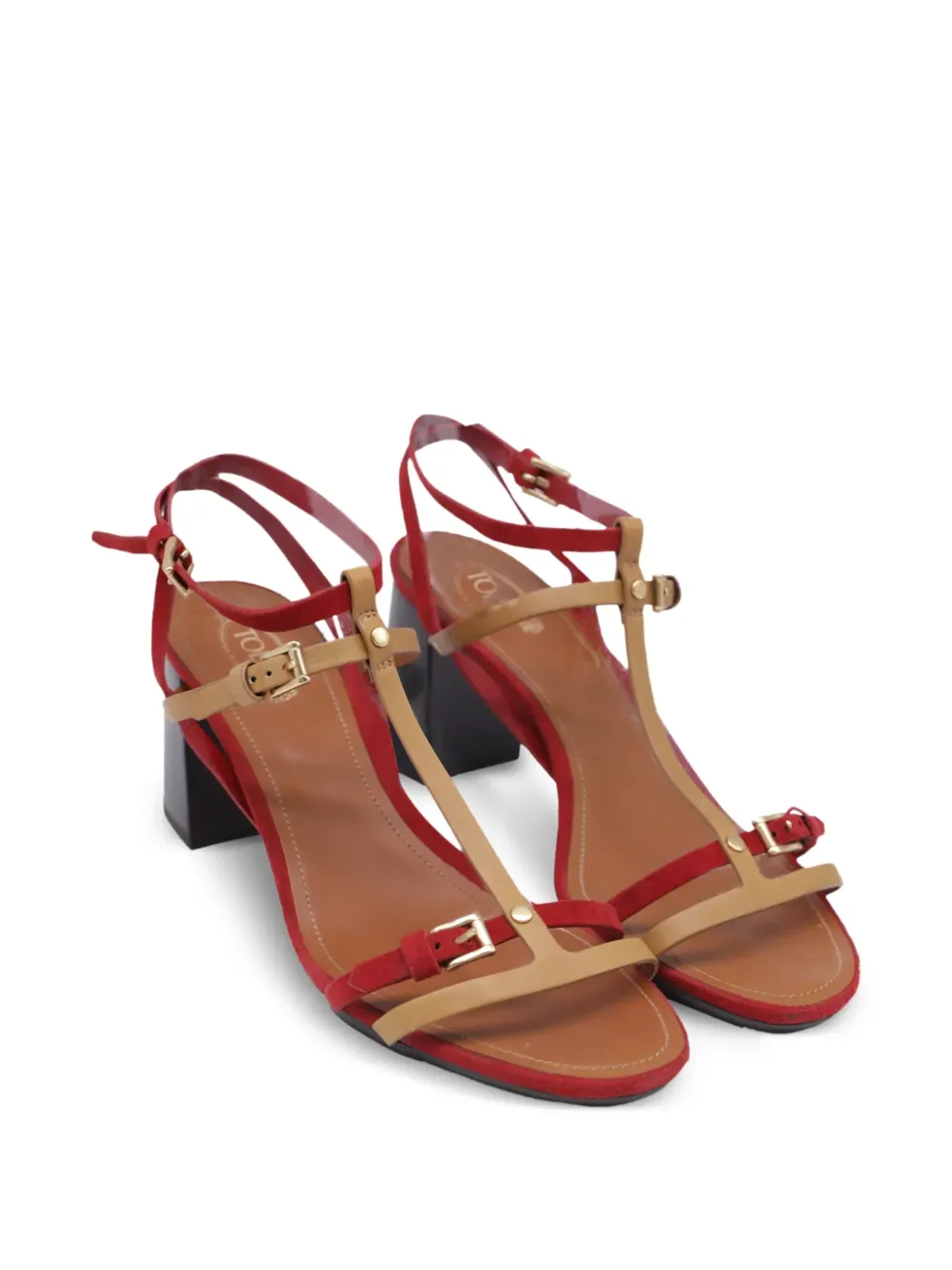 Tod's Vintage Tストラップ ブロックヒール サンダル - 画像2