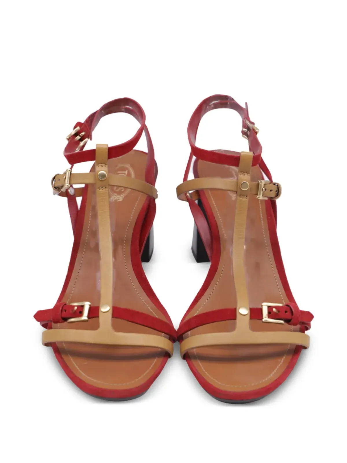 Tod's Vintage Tストラップ ブロックヒール サンダル - 画像4