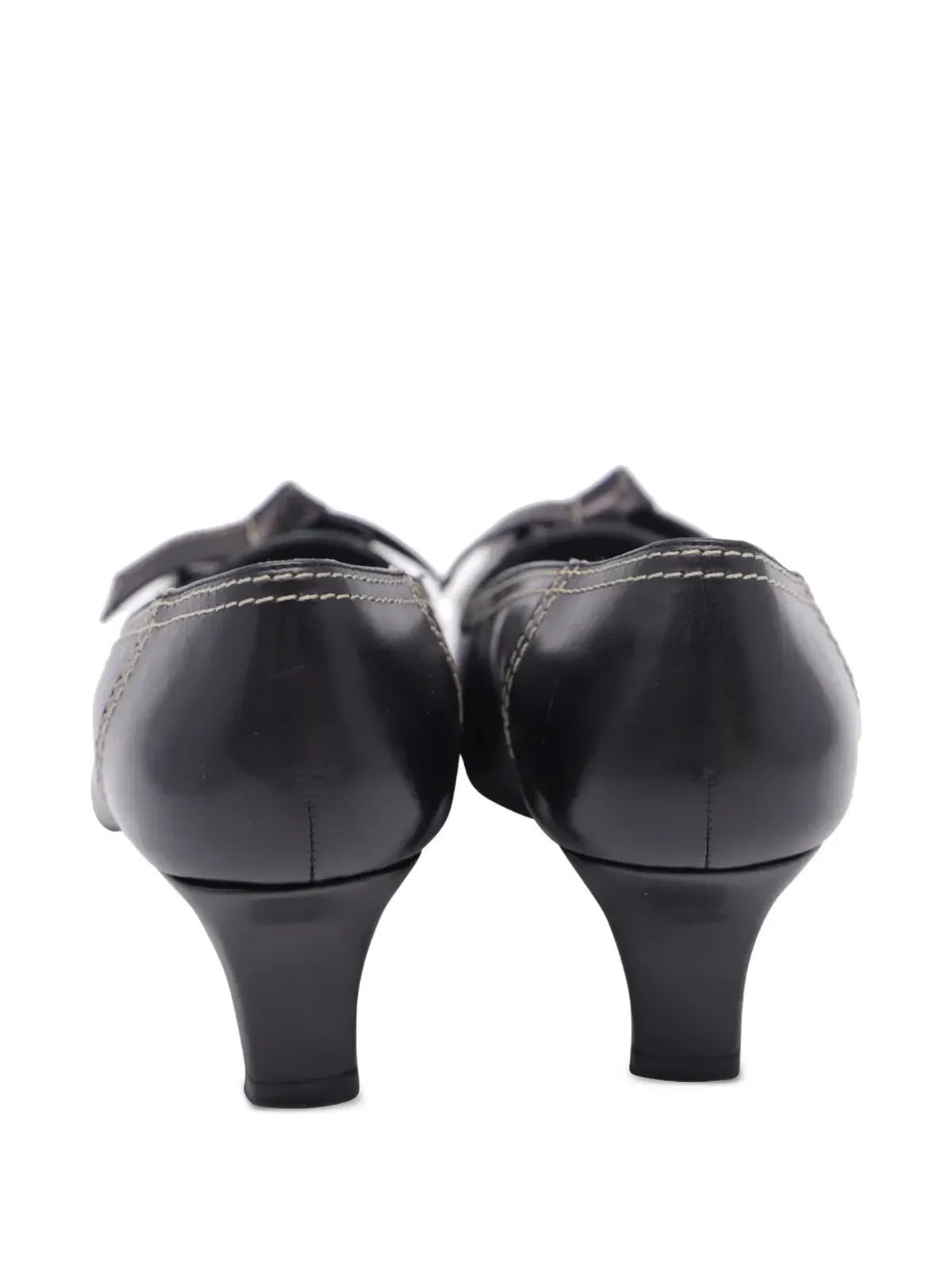 Stuart Weitzman ボウスクエアトゥヒールパンプス - Black - 画像3