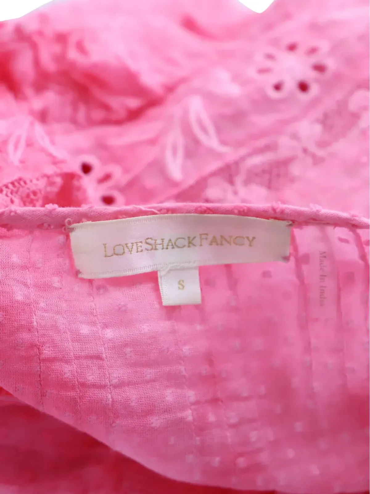 LoveShackFancy Sheldon刺繍ミニドレス - 画像3