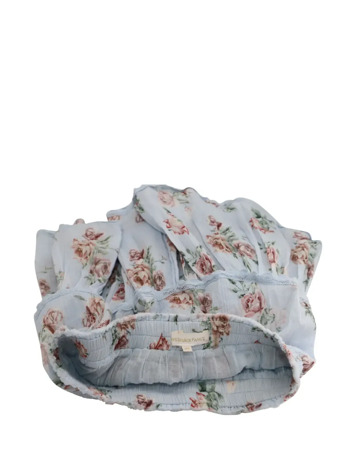 LoveShackFancy 花柄プリント タッセルディテール ブラウスとスカートのセット - ブルー - 画像3