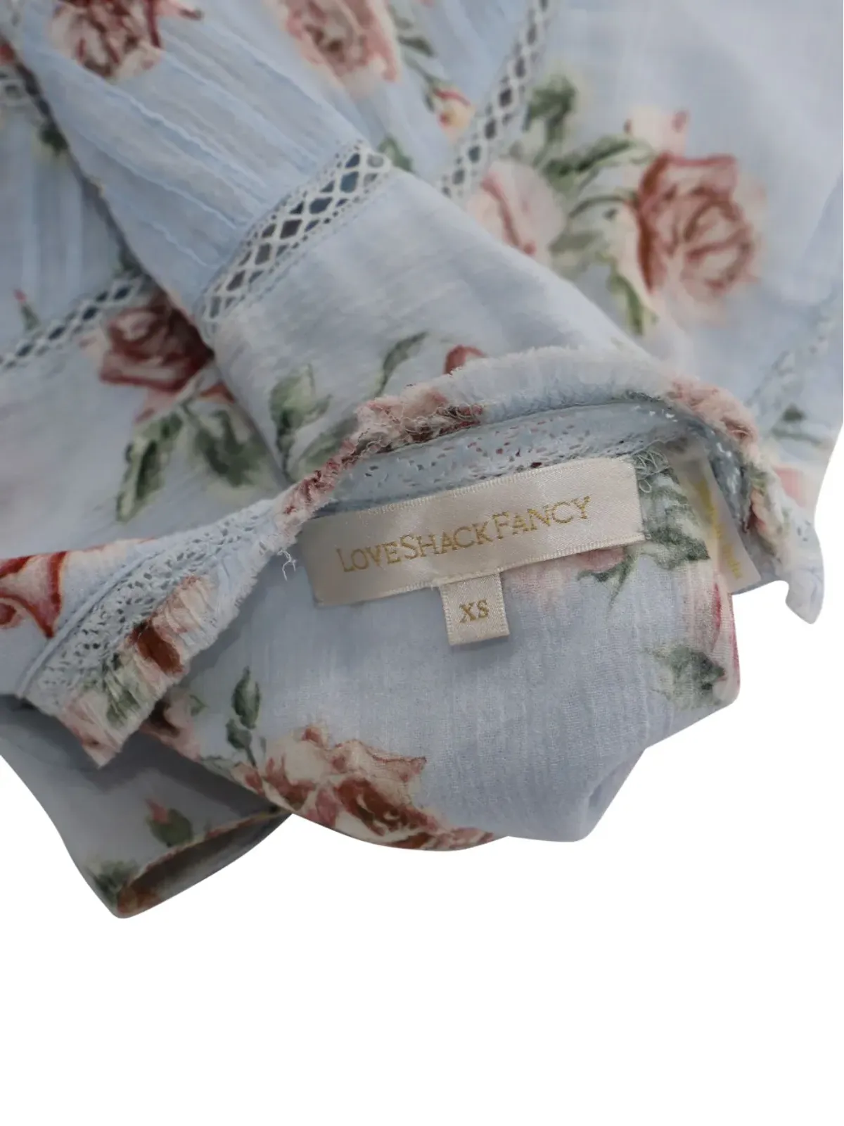 LoveShackFancy 花柄プリント タッセルディテール ブラウスとスカートのセット - ブルー - 画像4