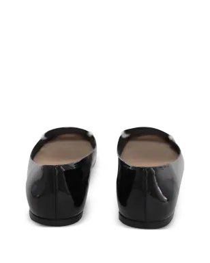 Miu Miu Pre-Owned パテントレザー バレエフラット - ブラック - サムネイル3