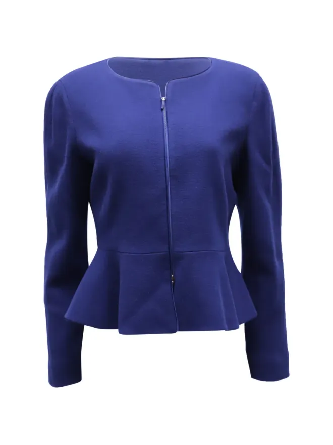 Emporio Armani Pre-Owned Emporio Armani Pre-Owned ジップペプラムジャケット - Blueの商品画像
