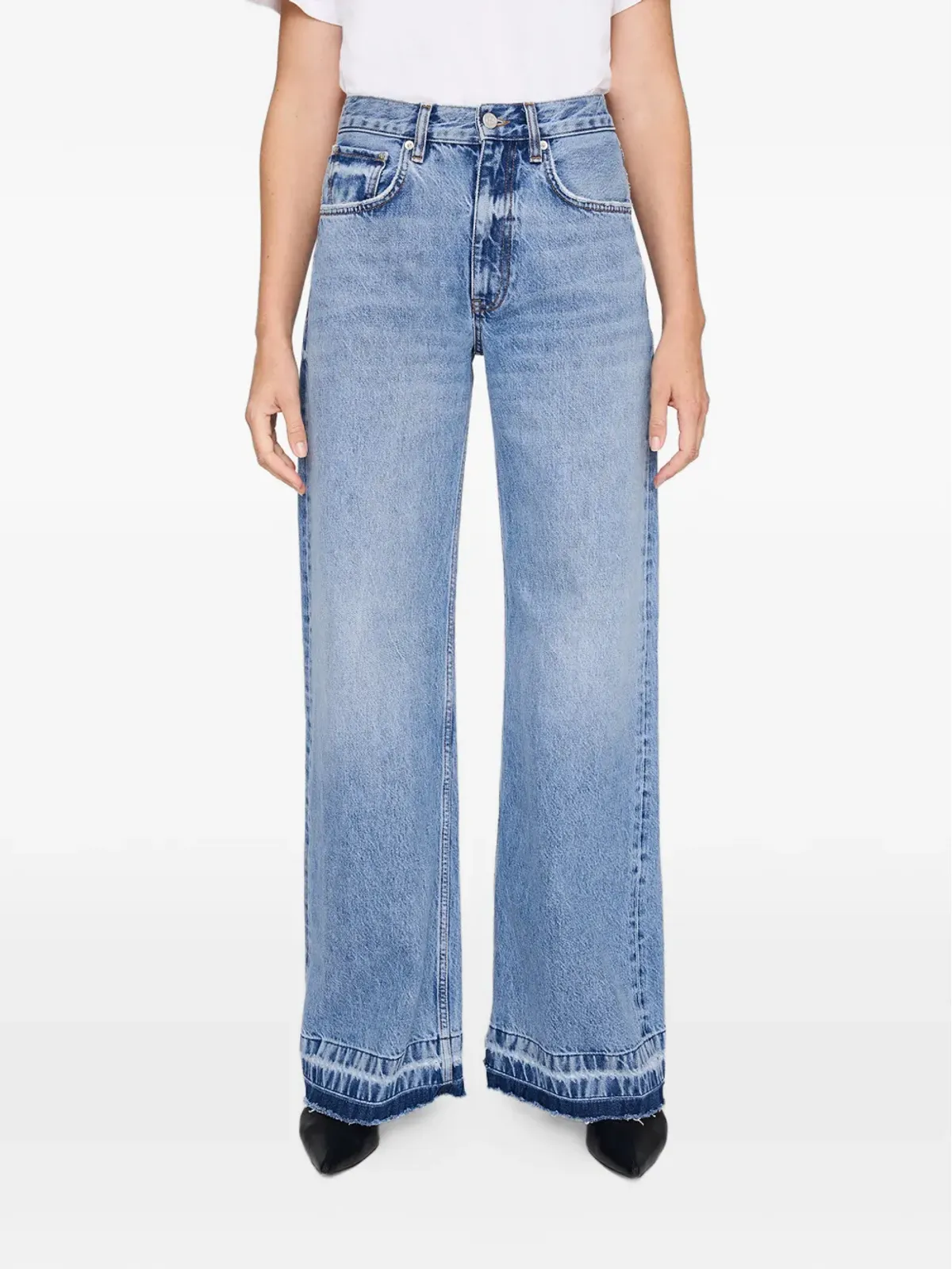 ANINE BING Lewis frayed wide-leg jeans - 画像3
