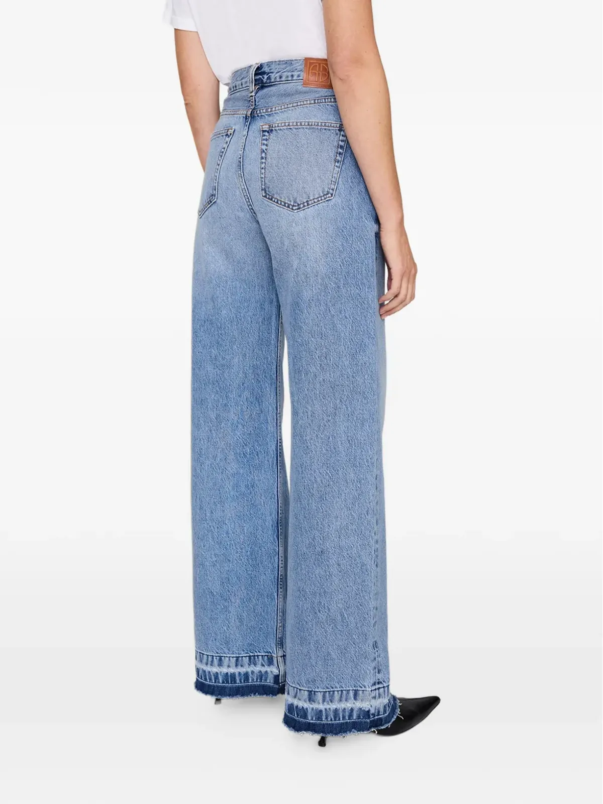 ANINE BING Lewis frayed wide-leg jeans - 画像4
