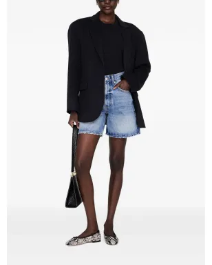 ANINE BING Heath frayed shorts - Blue - サムネイル2
