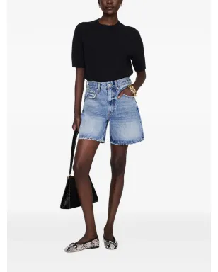 ANINE BING Heath frayed shorts - Blue - サムネイル3