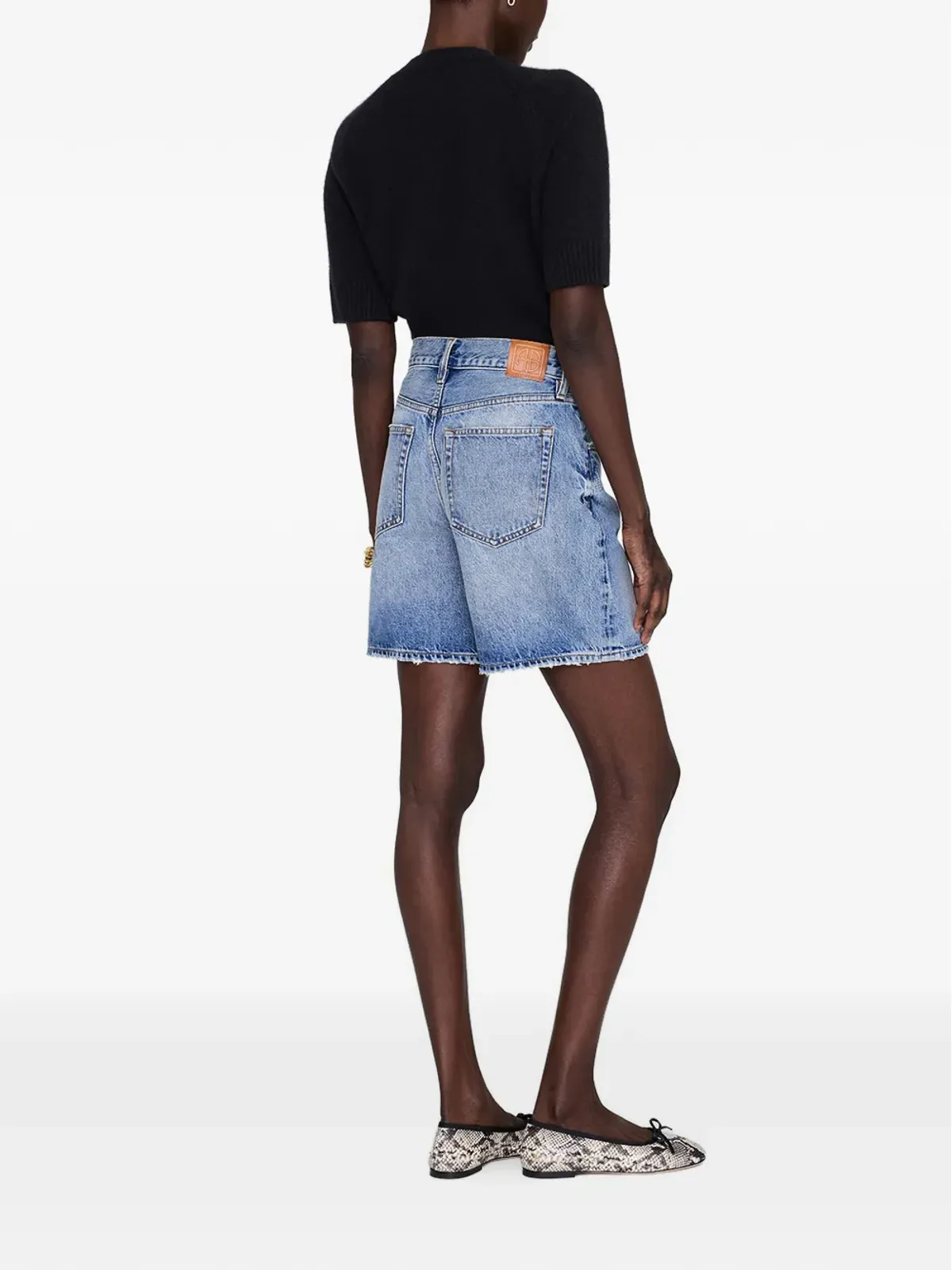 ANINE BING Heath frayed shorts - Blue - 画像4