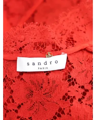 SANDRO レースノースリーブブラウス - レッド - サムネイル2