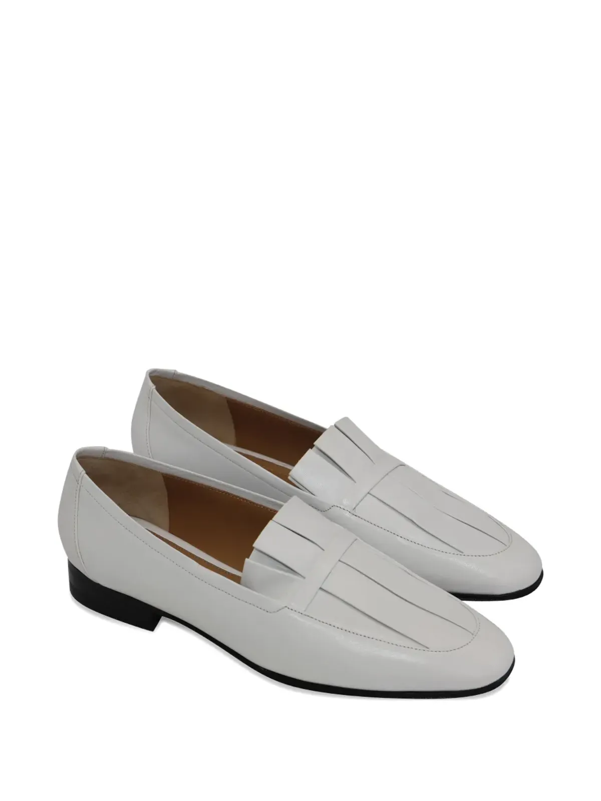 The Row Pre-Owned Adam pleat leather moccasin - White - 画像1