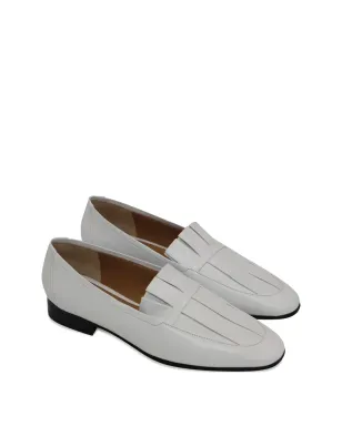 The Row Pre-Owned Adam pleat leather moccasin - White - サムネイル1