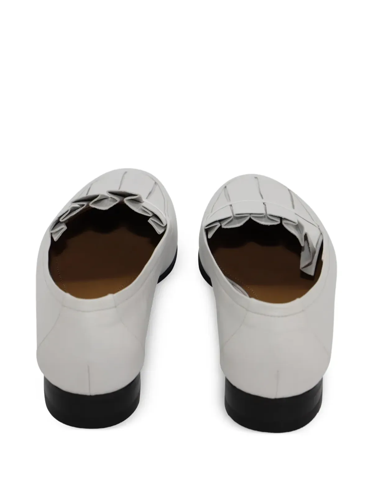 The Row Pre-Owned Adam pleat leather moccasin - White - 画像2