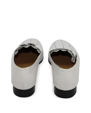 The Row Pre-Owned Adam pleat leather moccasin - White - サムネイル2