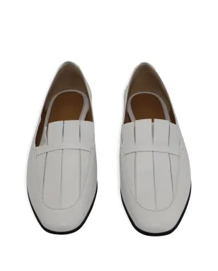 The Row Pre-Owned Adam pleat leather moccasin - White - サムネイル3
