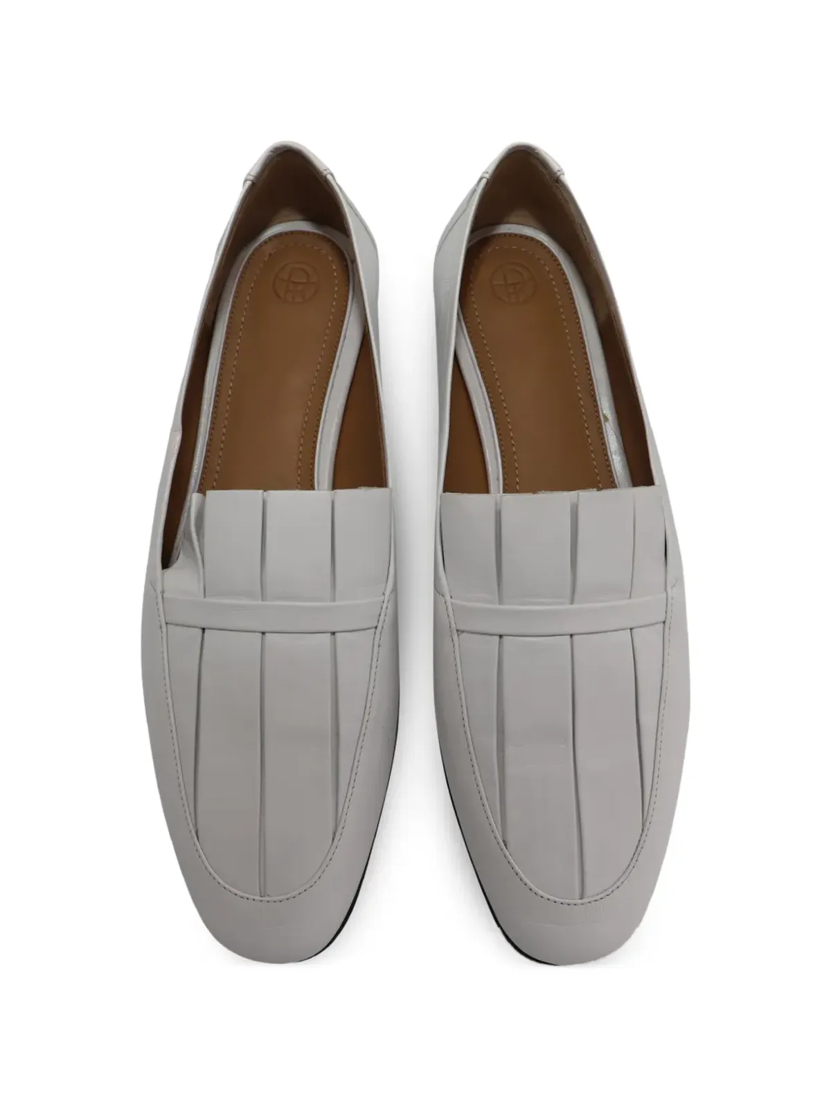The Row Pre-Owned Adam pleat leather moccasin - White - 画像4