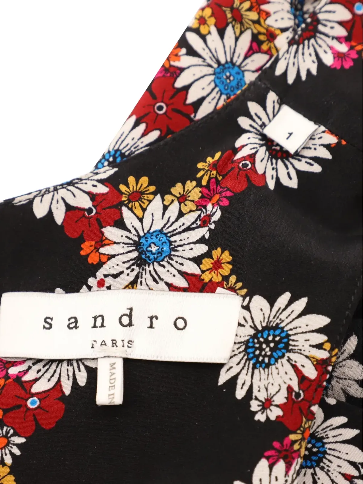 SANDRO 花柄プリント丸首ドレス - 画像3