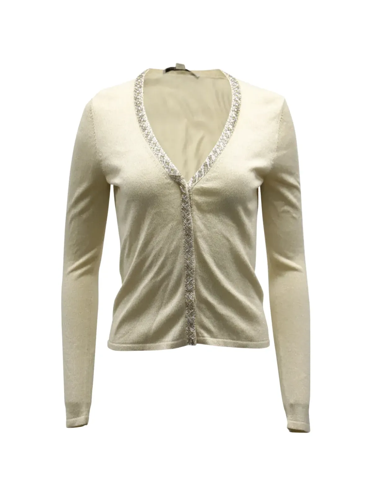 Diane Von Furstenberg Vintage embellished knit cardigan - Neutrals - 画像1