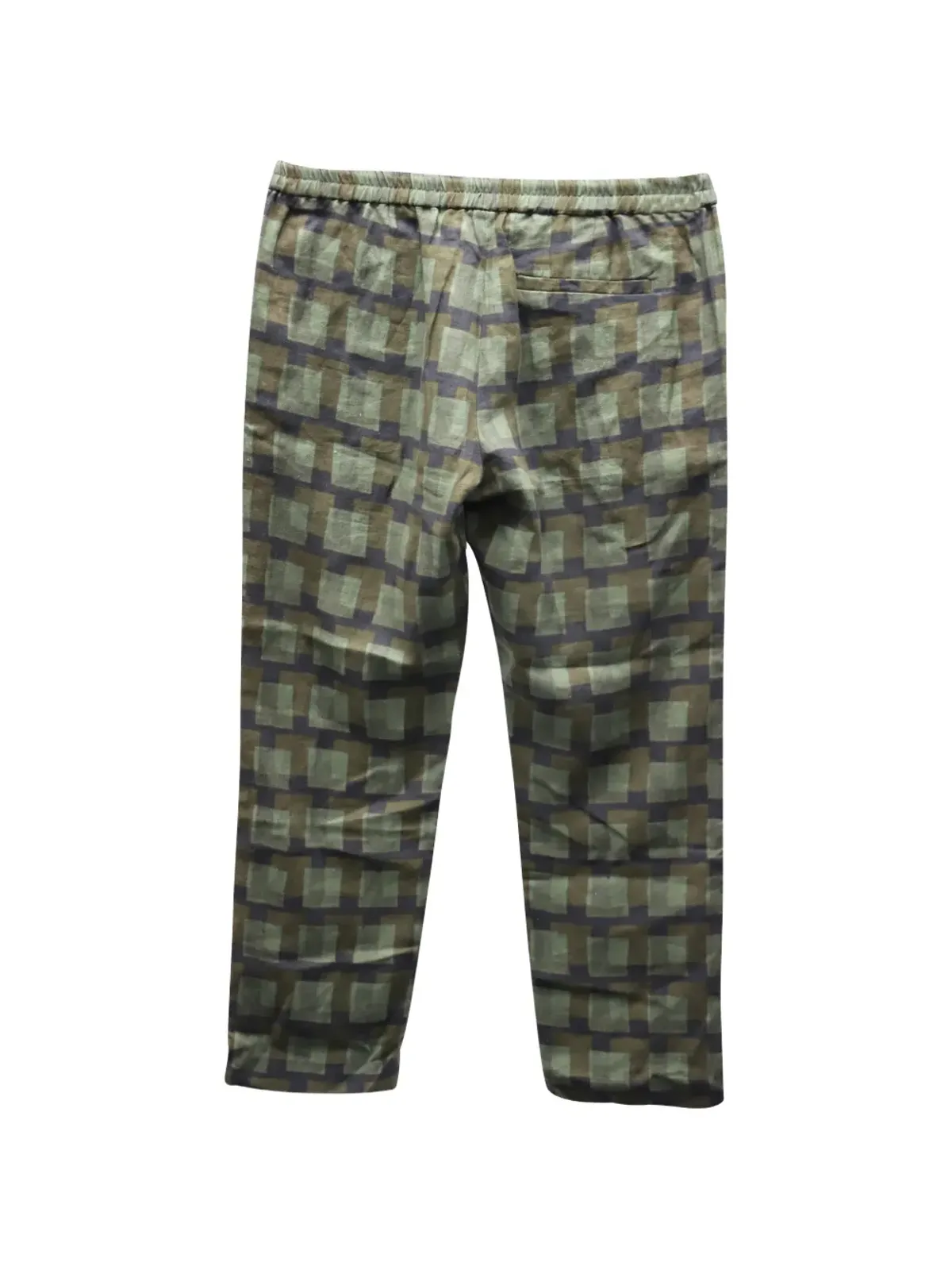 Dries Van Noten Pre-Owned チェック柄リネンパンツ - 画像2