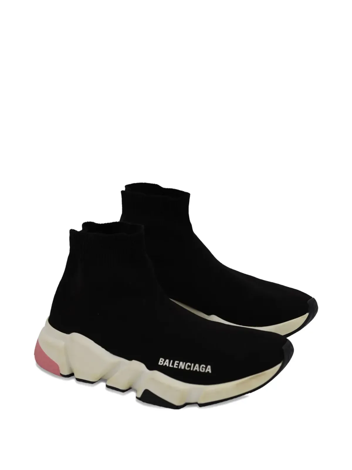 Balenciaga Pre-Owned スピードロゴスニーカー ブラック - 画像2